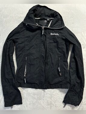 Y2K BENCH women's black grey geometric print lightweight jacket, S.